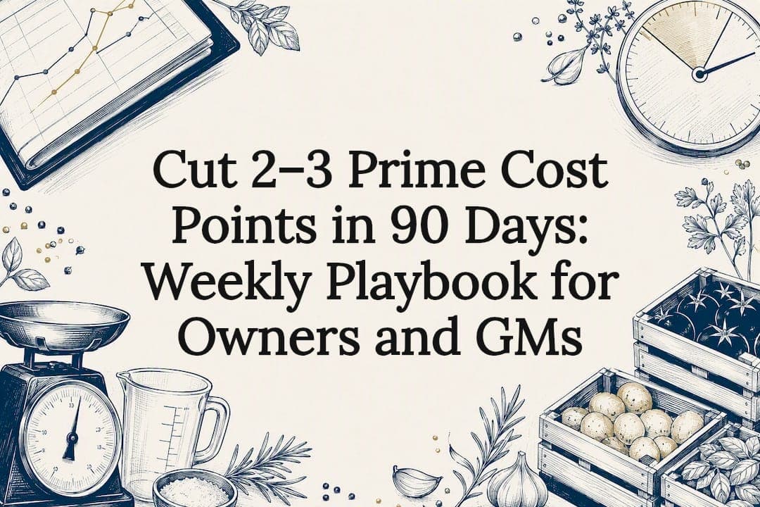 Cut 2–3 Prime Cost Points in 90 Days: Weekly Playbook for Owners and GMs
